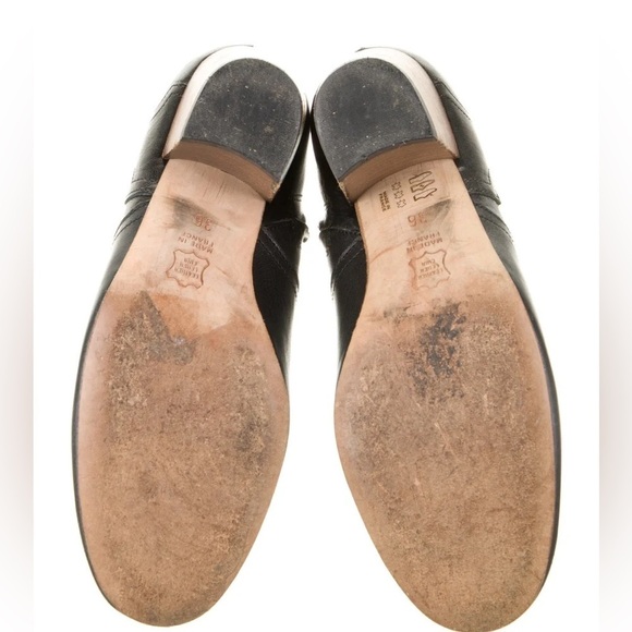 Isabel Marant Dicker Calf Leather Ankle Boots Black Western Booties Sz 37 US 6.5 - Picture 5 of 7